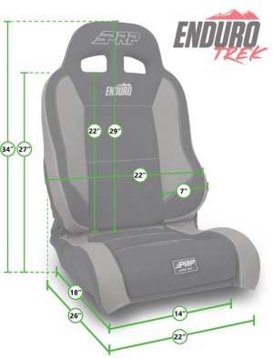 Jeep Wrangler TJ Suspension Seat - PRP Seats - Enduro Elite - Trek Edition - Gray - `03-`06